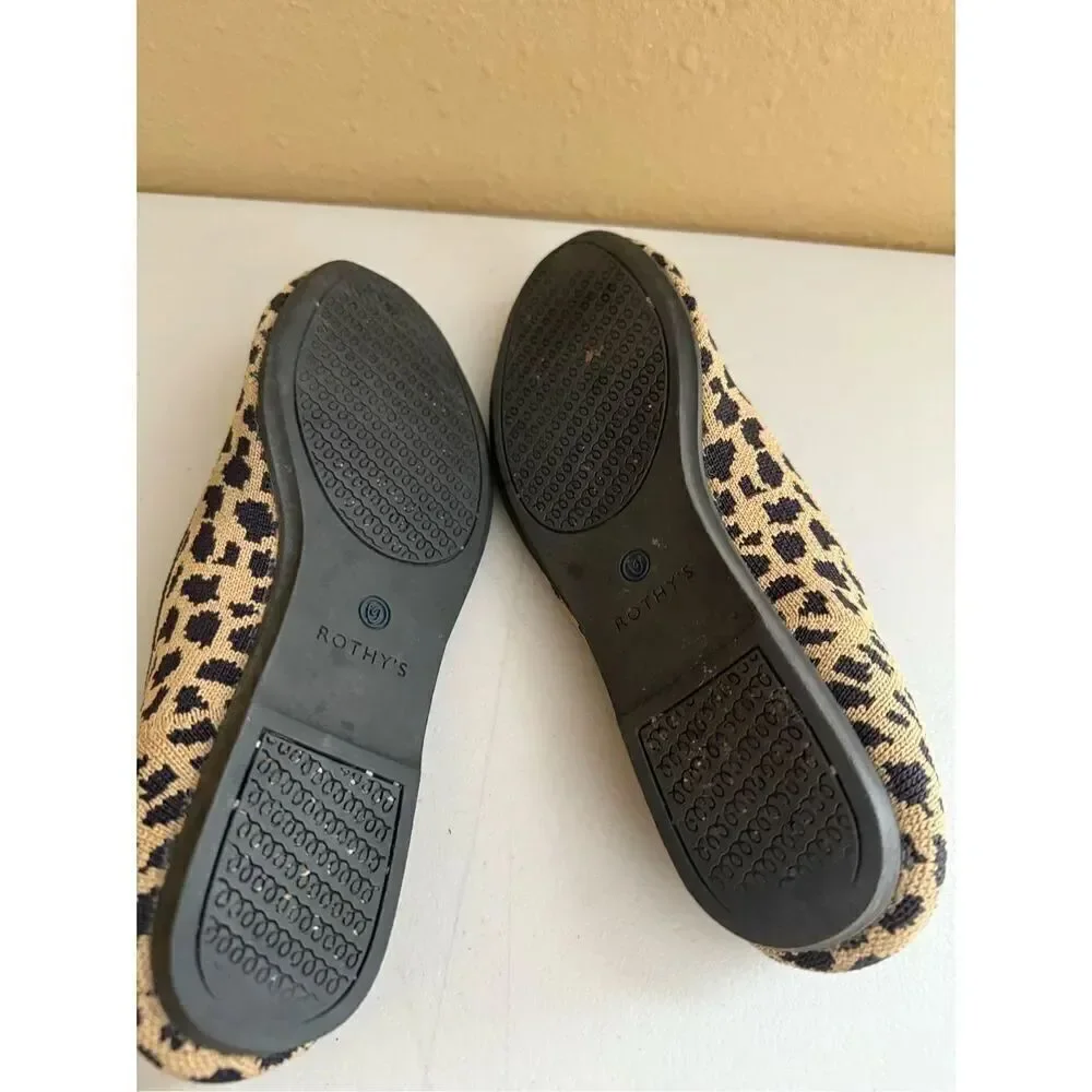 Rothy's The Flat Shoes Round Toe Animal Print Upper Womens Size 6.5